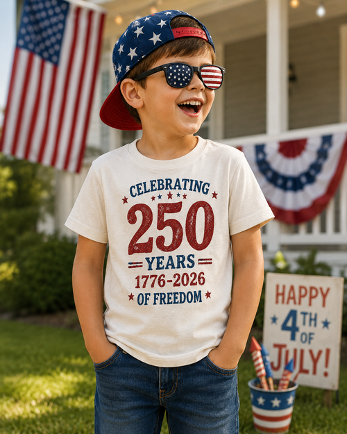 Celebrating 250 Years 1776-226 of Freedom Kids T-Shirt