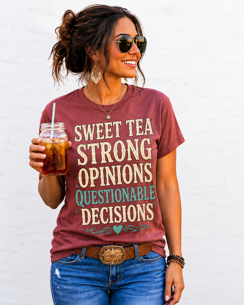 Sweet Tea Strong Opinions Girls T-Shirt