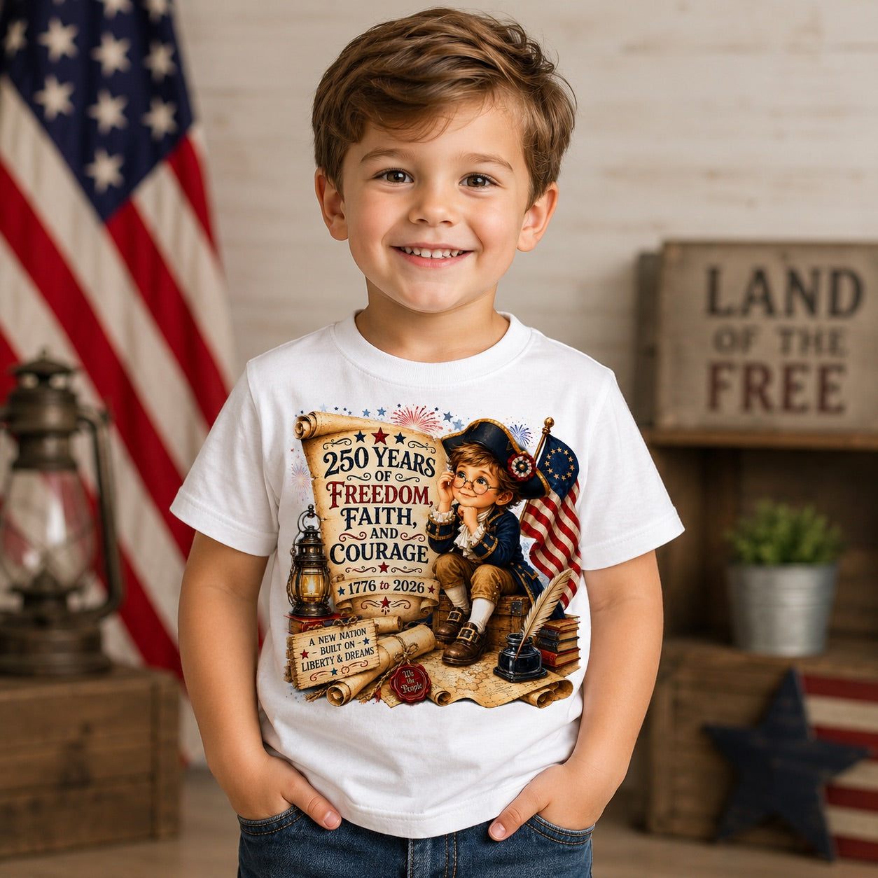 Short Sleeve 4th July Patriotic T-shirt